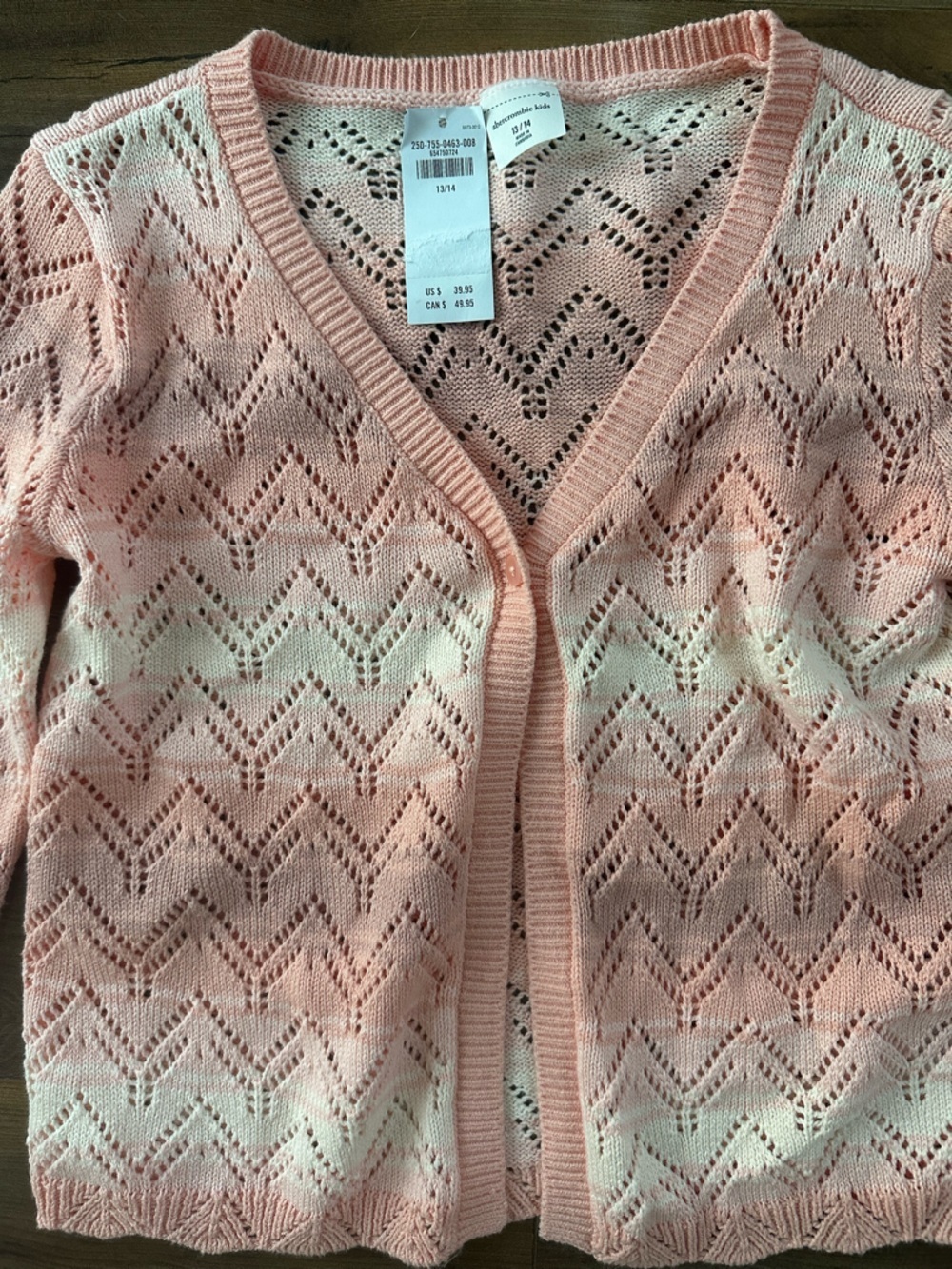 Abercrombie Kids Pink Ombre Cardigan Pointelle Knit Boho Cottagecore - Picture 2 of 6